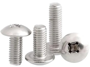 Cilky Tornillos metálicos 10/50 Piezas M3 M4 304 Tornillo de Cabeza Grande Plano Redondo con Cruz de Acero Inoxidable L = 4-50 mm(45mm,10pcs M4)