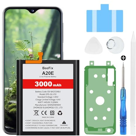 Akku für Samsung Galaxy A20E SM-A202F, 3000mAh Li-Ion Polymer Ersatzakku für Galaxy A10E(EB-BA202ABU) mit Professionellen Reparaturwerkzeugen
