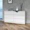 Home Collective Kommode, Schlafzimmer Flur, Schrank, Sideboard, Highboard mit 6 Schubladen, Breite 140 cm Höhe 75 | Weiß Perfekt für Wohnzimmer, Schlafzimmer oder Esszimmer