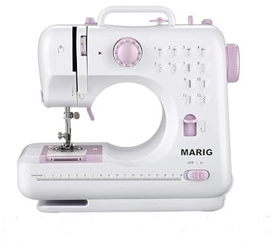 Nähmaschine für Einsteiger mit 2-fach Doppelfaden/Nähen mit 12 eingebauten Nähten/Mini Nähmaschine/Haushaltsnähmaschine/Tragbare elektrische Nähmaschine
