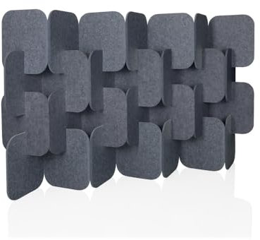 hjh OFFICE Akustik Trennwand 114x174 cm FLEXMIUT Plug 4er Set Stehwand erweiterbar, dekorativer Sichtschutz, Grau