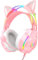 ONITOON Gaming Headset mit Katzenohren & Mikrofon – RGB-Regenbogenbeleuchtung & 7.1 Virtual Surround Sound – 3,5-mm-kabelgebundene Over-Ear-Kopfhörer für PC/PS4/PS5/Xbox/Switch (Ergonomisches Design)