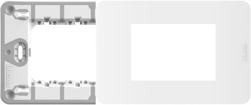 ECI ELETTROFORNITURE MatixGO Placca materiale tecnopolimero Bianco JA4803JW Placca MatixGO 3 moduli + SUPPORTO J4703