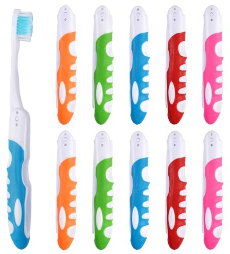 10 Stück Faltbare Reisezahnbürste Klappbare, Reise Zahnbürste Weiche | Klappbare Reisezahnbürste, Travel Toothbrush, Reisezahnbürstes Set, für Erwachsene, Reisen, Camping, Schule, Geschäftsreise