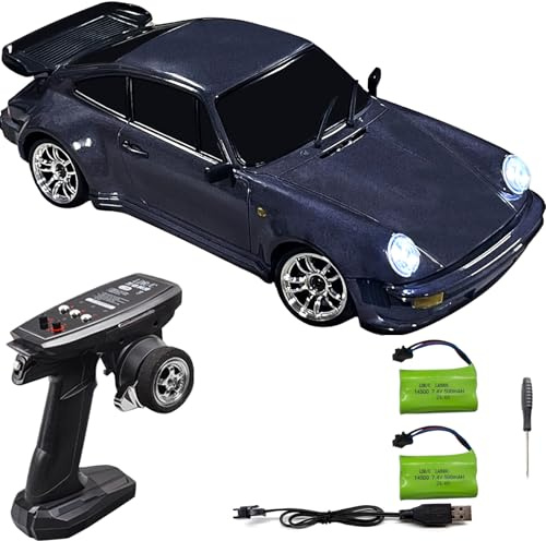 FLYCOLOR LD1898 1/18 RC Drift Car GTR R34 2.4GHz RWD mit Gyroskop On-Road Alloy Body Shell Rennwagen Funksteuerung (Violett)