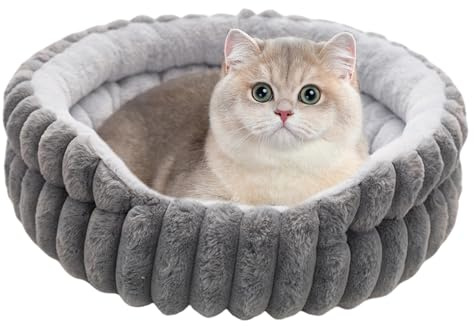 Générique Donut Round Säng - kattsäng | Mysiga sovtillbehör för inomhuskatter | mjuka lugnande valpsängar, utomhus, varm, bekväm resa, vinterplats kall väderkomfort, husdjursresterande utrymme