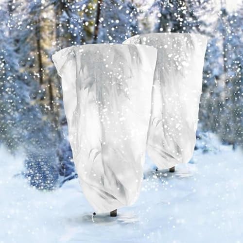 SIGANDG Housse Hivernage pour Plantes,80 x 100cm Voile Hivernage Plante Exterieur, Voile D'hivernage, Plante Housses de Protection Anti-Gelées pour Olivier Palmier Citronnier Arbre (2 Pièces)