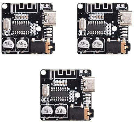 ALAMSCN 3 Stück Bluetooth Receiver Board 3.7-5V USB-C MP3 Verlustfreie Decoder Board Wireless Stereo Music Module