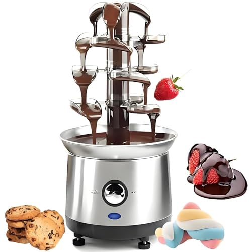 Chocolate Fountain Machine, 4-Tier Design with 2.6lb Capacity for Cheese, Sauce, and Liqueurs - Ideal for Parties and Events