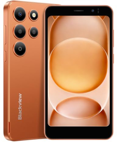 Blackview Wave 2C Handy Ohne Vertrag, Android 16 Smartphone, 12GB+32GB/1TB Octa-Core, 5.0 Handy, 4G Dual SIM Smartphones Günstig Neu, Face ID/GPS/3 ahre Garantie, Orange