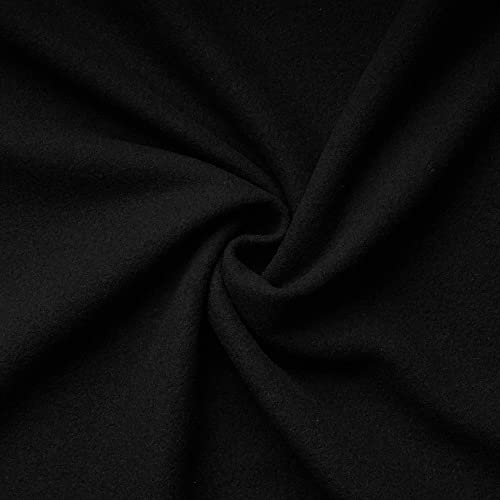 Gaby - Kaschmir Wolle Mantel Wollstoff Meterware 20 Farben - schwarz
