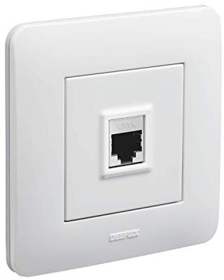 Prise rj45 - Prise Ethernet - Bloc prise - Prise rj45 cat 6 - Prise ethernet murale - Prise murale - Prise saillie DEBFLEX - Gamme Casual complet/Prise RJ45 - Blanc Brillant 742790