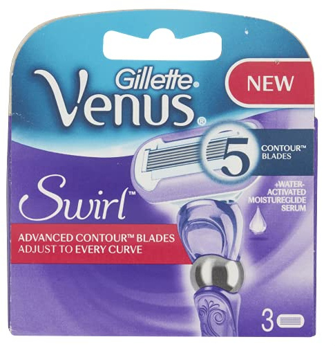 Gillette Venus Swirl Razor Blades for Women, Pack of 3 Refill Blades (Packaging May Vary)