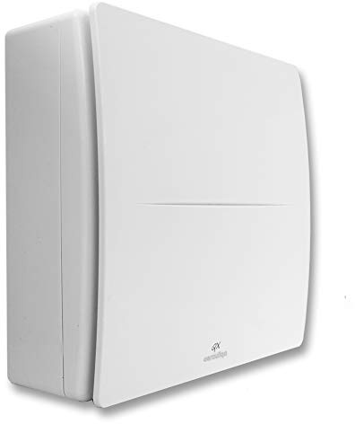 AERAULIQA - Aspirateur centrifuge Ø 80 mm, 2 vitesses avec minuterie, ABS de haute qualité, RAL9010, IPX4, 28/17 W, 104/62 m3/h, 38/27 dB(A), 220/240 V 50/60 Hz, T max 50 °C, Certifié TÜV Rheinland