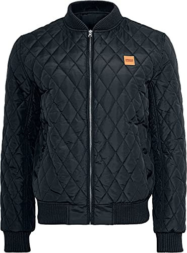 Urban Classics Herren Jacke Diamond Quilt Nylon Jacket TB862, Gr. XXXXX-Large (Herstellergröße: 5XL), Schwarz (Black 7)