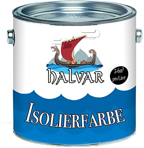 Halvar Isolierfarbe skandinavische Nikotinsperre in weiß Wandfarbe hochdeckend und geruchsarm (5 L)