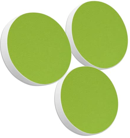 platino24 Akustikpaneele 3 Elemente Colore Kreis Ø 40 cm Hellgrün I Schallabsorber aus Basotect G+ mit Akustikfilz I Schalldämmung Wand & Decke I Akustikelemente Wandpaneel