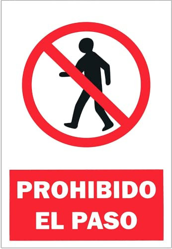 MovilCom® - Cartel PROHIBIDO EL PASO PVC 200x300mm Señal prohibición (ref.MSA0339)