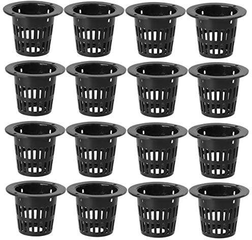 YARNOW 50 Stück Netztöpfe mit Schlitzen, –42 mm, rund, Kunststoff, Pflanzentöpfe, Eimer, Korb, Hydrokultur, Aquaponik, Orchideen, schwarz