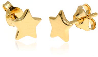 Oobi Doop Vergoldete Stern-Ohrstecker aus Sterlingsilber mit Schmuck-Geschenkbox, Sterling Silber, Kein Edelstein