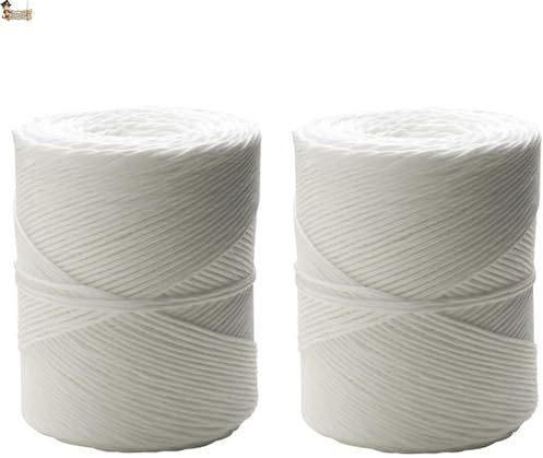 BricoLoco.com Cuerda Hilo Rafia Blanca 2 bobinas 440 Metros. Manualidades, paquetería, jardinería, Agricultura, entutorar, empacar. (Bobina 440 MTS., 2)
