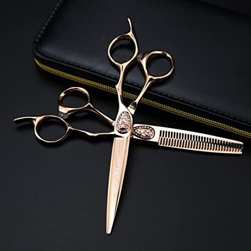 WYGCC Friseurscheren Haarschere Haarschneideschere Globale Salon -Stylist Shears Haar -Trimm Und Schnitt Aus Der Dünnungshaarschere, Perfekt for Frauen und Männer 6,0 Zoll Retro Griff