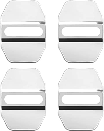 4 x Autotürschloss-Abdeckung, Türen Schloss Abdeckungen Edelstahl Protection für Mercedes Benz AMG W203 W204 W108 W126 W168 W169 W176 W177 W205 W212 W213 W221 Innenraum Schutz Zubehör
