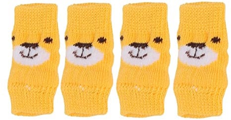 Pssopp 4pcs Dog Elbow Protector Dog Fleece Elbow Sleeves Soft Cute Cartoon Dog Leg Support Brace Protective Sleeve for Dogs Prevent Injury L