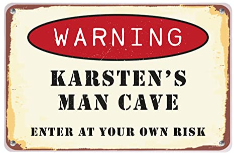 Geschenke 24 | Metall-Emaille-Schild personalisiert | mit Jahreszahl und/oder Wunschnamen individuell bedruckt (Man Cave) | Vintage-Optik | ca. 20 x 30 cm | zum selbst gestalten