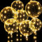 Palloncini Illuminati 10 Pezzi 24 Pollici Palloncini Illuminati LED Bobo Palloncini a Elio Trasparenti a Bolle con 10 palloncini di idrogeno rosa per Valentine Nozze Natale Compleanno Deco