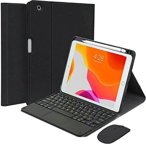 QYiiD Étui clavier pour iPad Mini 6 2021 (8,3 pouces), clavier souris sans fil magnétique amovible, Smart Folio avec porte-crayon pour iPad Mini 6ème génération, noir
