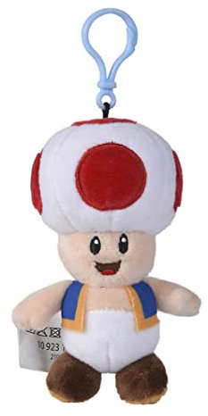 Simba Smoby Toys UK LTD Porte-clés/clip de sac Super Mario Toad 12,5 cm – Produit sous licence officielle – 12,5 cm de haut environ (debout, sans le clip) – À partir de 1 an – Complet avec étiquette
