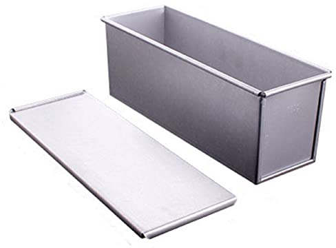 EdirFtra Bread Tins with Cover for Baking, Bread Toast Mold, Pullman Loaf Tin with Slidable Lid, Rectangle Corrugated Toast Box for Toast Sandwich Cake Oven Baking,750g