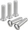 sourcing map Tornillos de cabeza de botón de 3/8-16 x 1-1/2 pulgadas, 5 tornillos hexagonales de acero inoxidable 304, tornillos hexagonales de rosca completa