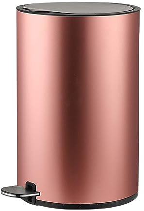 FIOERDTUIE Cubo de Basura de Cocina con Cubo de Basura Resistente y Duradero de Capacidad para Cocina, Cubo de Basura de Acero Inoxidable, Papelera de Reciclaje, Oro Rosa