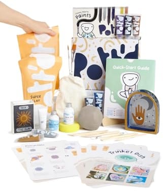 Pott'd Kit di Argilla senza cottura per Principianti. Kit fai da te creativo adulti comprendente argilla senza cottura, attrezzi, colori, pennelli, smalto e istruzioni passo-passo