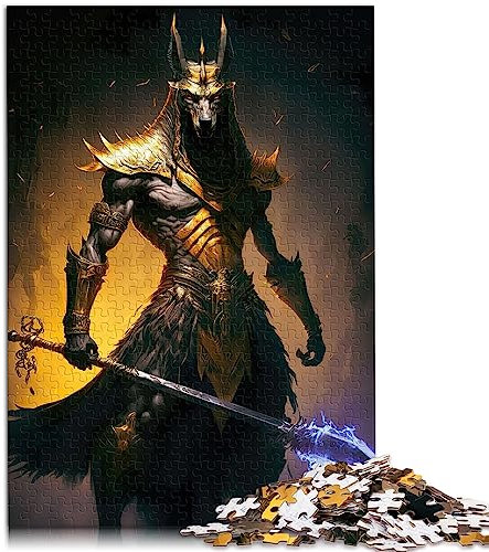 Puzzle 1000 Teile Der Gott Anubis Premium 100% recyceltes Brett Tolles Geschenk für Erwachsene 10,27 x 14,96 Zoll