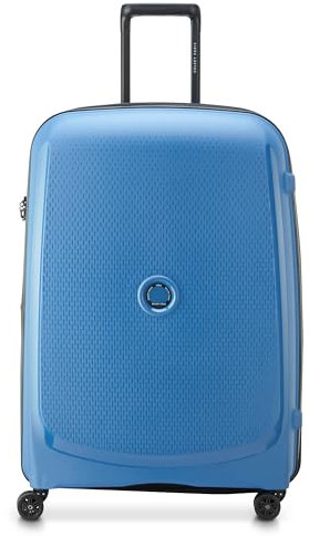 DELSEY Paris - Belmont Plus - Valise soute Rigide Extensible Matière Recyclée et Recyclable 76x52x32 cm - 102 L - L - Bleu Zinc