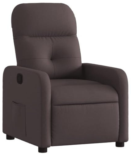 vidaXL Relaxsessel, Sessel mit Liegefunktion, Fernsehsessel Verstellbare Rückenlehne Fußteil, Liegesessel Ruhesessel Polstersessel, Dunkelbraun Stoff