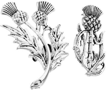 CALLARON 2pièces Broches Vintage Épingles Décoratives Fleurs Écossaises Pour Vêtements Et Accessoires Féminins
