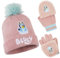 Bluey Mädchen Winter Accessoires Set, Mütze, Schal & Handschuhe oder Beanie & Handschuhe - Geschenke für Kinder (2-8 Jahre, Rosa Bluey 2-Teilig)