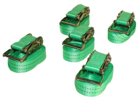 SETPREIS 5 STÜCK! Zurrgurt Spanngurt mit Ratsche 6m 38mm 2t 2000kg 2000 daN, einteilig, kompatibel mit TÜV SÜD geprüft nach EK5/AK6 18-01:2018 erfüllt EN12195-2 Norm