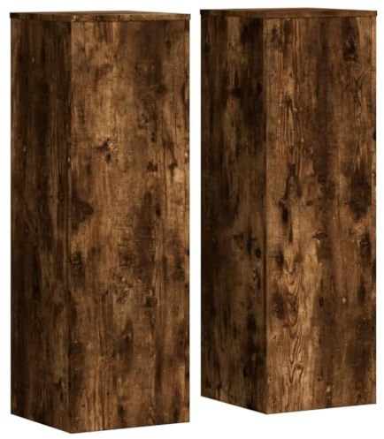 vidaXL Supports pour Plantes 2 pcs chêne fumé Bois d'ingénierie