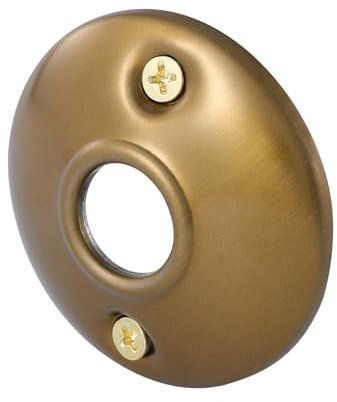 newliplace 2 Pack Round Antique Brass Door Knob Rosettes, Vintage Old Style Door Knob Plate Replacement for Mortise Lock Rim Lock