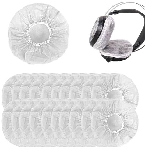 Copri auricolari elasticizzati usa e getta, rivestimento di ricambio per auricolari, non tessuto, antipolvere, sudore, traspirante, per cuscinetti auricolari da 10 a 12 cm