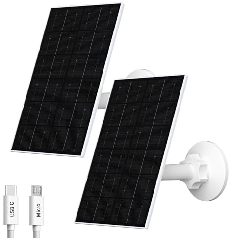 Zivif 4W Solar Panel for Security Camera, USB Solar Panel for Camera, Solar Panel Charger for Rechargeable Battery Security Camera, Solar Charger for Security Camera (2 Pack)