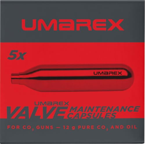 Umarex Capsules d'entretien CO2, lot de 5 x 12 g, idéal pour carabine à air comprimé, accessoires pour armes à air comprimé