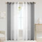 XWZO Gardinen mit Ösen Vorhänge Transparent Farbverlauf Voile Gardinen, Ombre Vorhang für Schlafzimmer und Wohnzimmer 245cm x 140cm(H x B) Grau