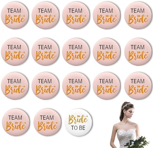 DERJDISF JGA Braut Button Set,Team Bride Unvergessliche Braut Anstecker – Einzigartiges Design, Perfekt für die Brautdusche und Junggesellinnenabschied (JGA) Spiele für Frauen
