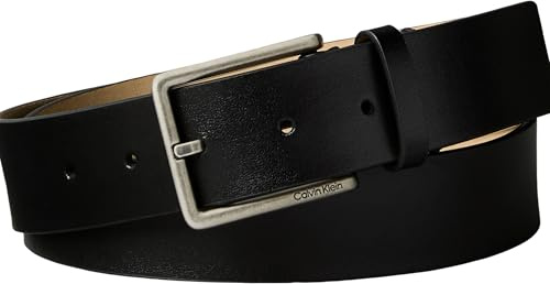Calvin Klein Men’s Warmth Square Buckle 3.5 cm Smooth Belt